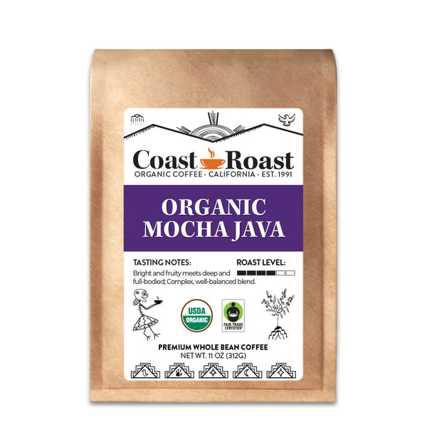 Organic Mocha Java Whole Bean Coffee Blend