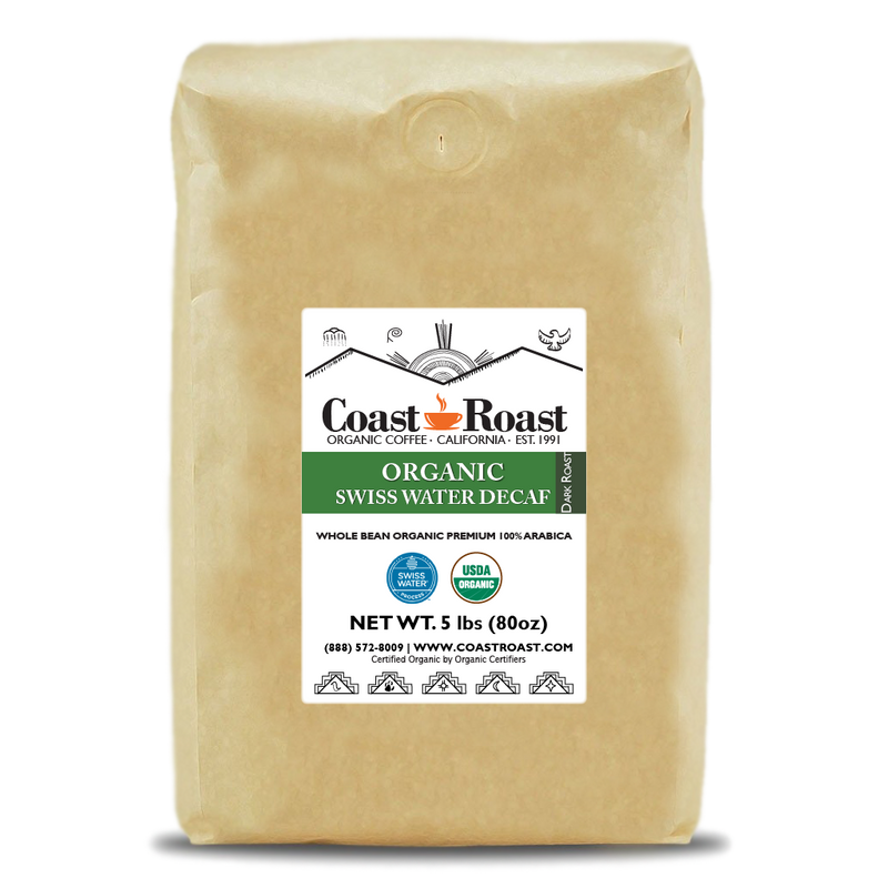 Organic Swiss Water Decaf Whole Bean Coffee